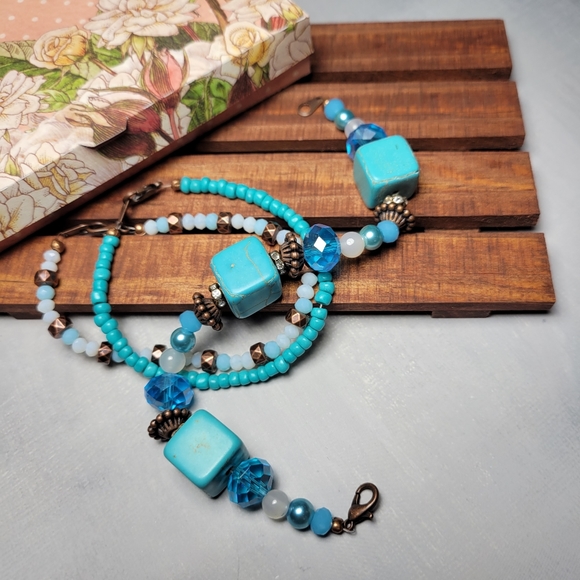 Semiprecious Stone Handmade Bracelets Set of 3 - Picture 3 of 4